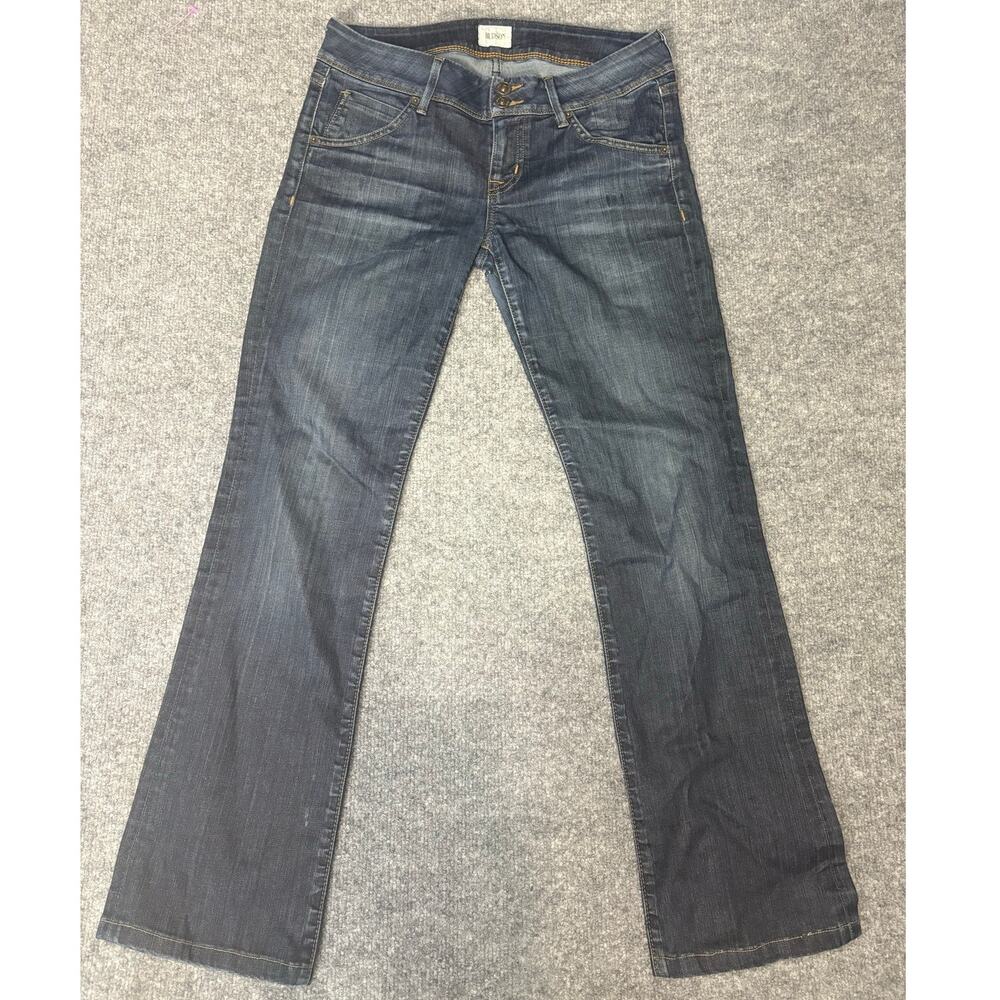 Hudson Bootcut Jeans 28 Double Button Flap Pocket Union Jack Logo Premium Denim